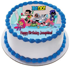Teen Titans Go 3 Edible Birthday Cake Topper OR Cupcake Topper, Decor - Edible Prints On Cake (Edible Cake &Cupcake Topper)