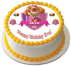 PAW PATROL SKYE 1 Edible Birthday Cake Topper OR Cupcake Topper, Decor - Edible Prints On Cake (Edible Cake &Cupcake Topper)