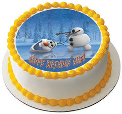 Frozen Happy Olaf Edible Birthday Cake Topper OR Cupcake Topper, Decor - Edible Prints On Cake (Edible Cake &Cupcake Topper)