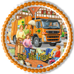 Garbage Truck - Edible Cake Topper, Cupcake Toppers, Strips