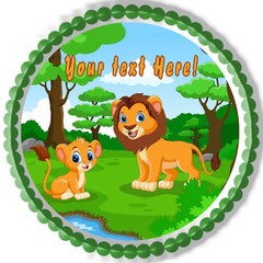 Baby Lion - Edible Cake Topper, Cupcake Toppers, Strips