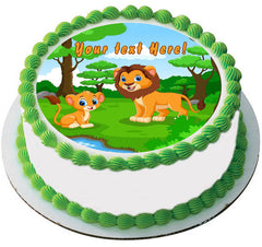 Baby Lion - Edible Cake Topper, Cupcake Toppers, Strips