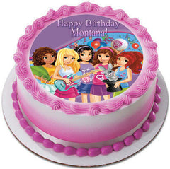 Lego Friends Edible Birthday Cake Topper OR Cupcake Topper, Decor - Edible Prints On Cake (Edible Cake &Cupcake Topper)