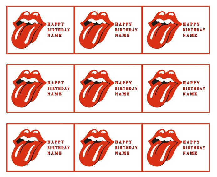 Rolling Stones Tongue Logo - Edible Cake Topper, Cupcake Toppers, Strips