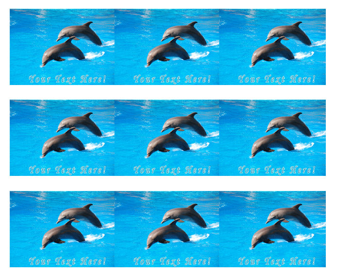 Dolphin Jumping - Edible Cake Topper, Cupcake Toppers, Strips