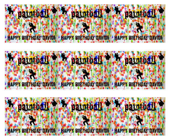 PAINTBALL Splatter Laser Tag Paint Party - Edible Cake Topper OR Cupcake Topper, Decor
