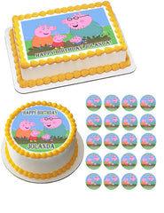 Peppa Pig (Nr2) - Edible Cake Topper OR Cupcake Topper, Decor