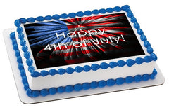 4th of July (Nr3) - Edible Cake Topper, Cupcake Toppers, Strips