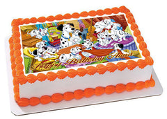 101 DALMATIANS Edible Birthday Cake Topper OR Cupcake Topper, Decor - Edible Prints On Cake (Edible Cake &Cupcake Topper)