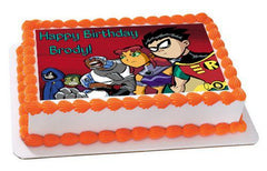 Teen Titans Go 2 Edible Birthday Cake Topper OR Cupcake Topper, Decor - Edible Prints On Cake (Edible Cake &Cupcake Topper)