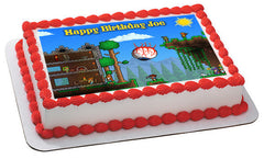 Terraria 1 Edible Birthday Cake Topper OR Cupcake Topper, Decor - Edible Prints On Cake (Edible Cake &Cupcake Topper)