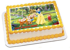 Snow white and the seven dwarfs Edible Birthday Cake Topper OR Cupcake Topper, Decor - Edible Prints On Cake (Edible Cake &Cupcake Topper)