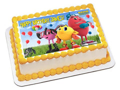Pac Man Edible Birthday Cake Topper OR Cupcake Topper, Decor - Edible Prints On Cake (Edible Cake &Cupcake Topper)