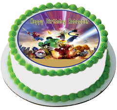 Lego Marvel 2 Edible Birthday Cake Topper OR Cupcake Topper, Decor - Edible Prints On Cake (Edible Cake &Cupcake Topper)